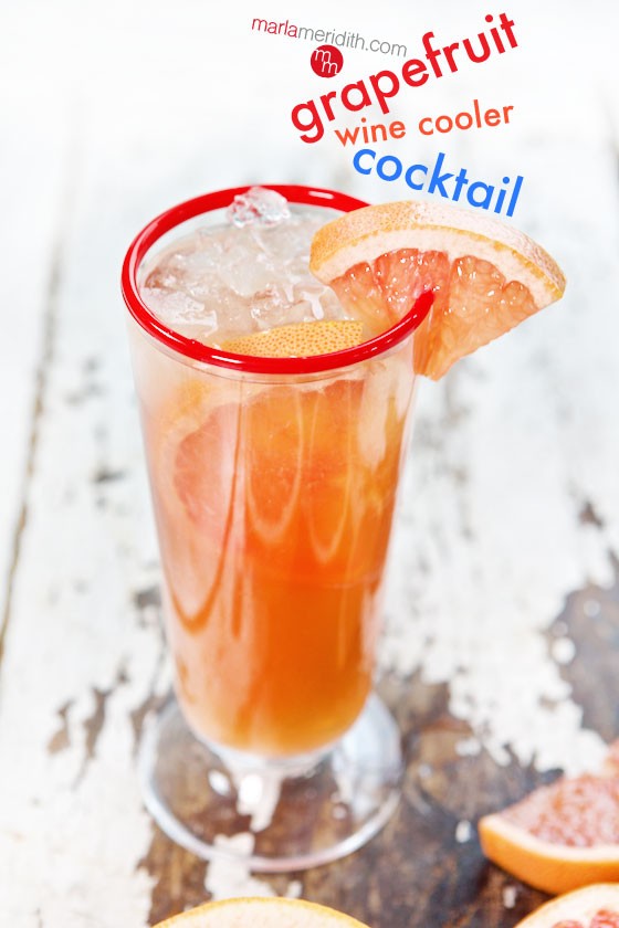 Grapefruit Wine Cooler Cocktail | MarlaMeridith.com ( @marlameridith ...